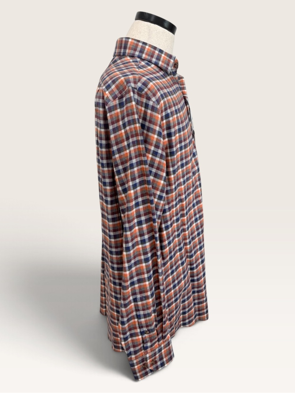 Hart Schaffner Marx Canclini 100% Cotton Plaid Flannel Button Down Shirt $150 - Picture 7 of 12